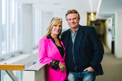 Michael and Stacey Steele posing in Tatham Center